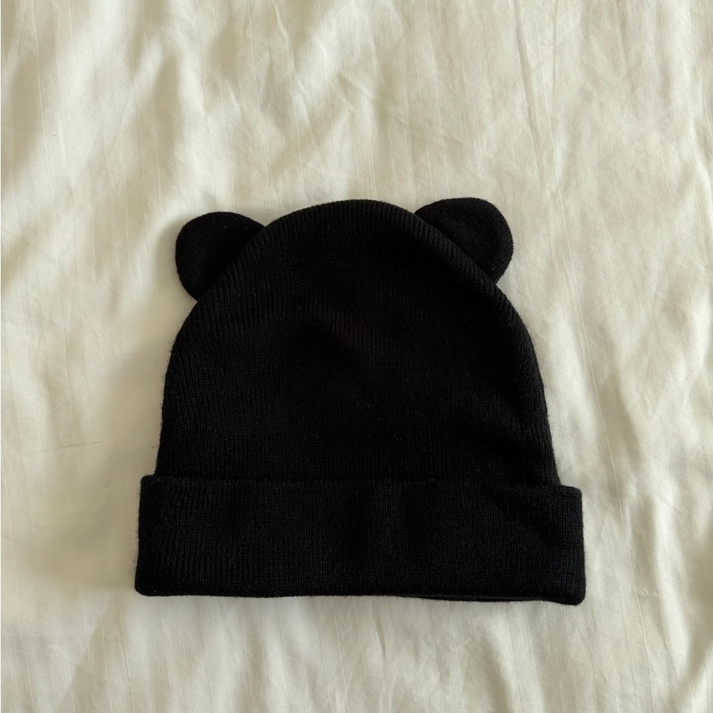 Zara Black Kids Beanie with Bear Ears